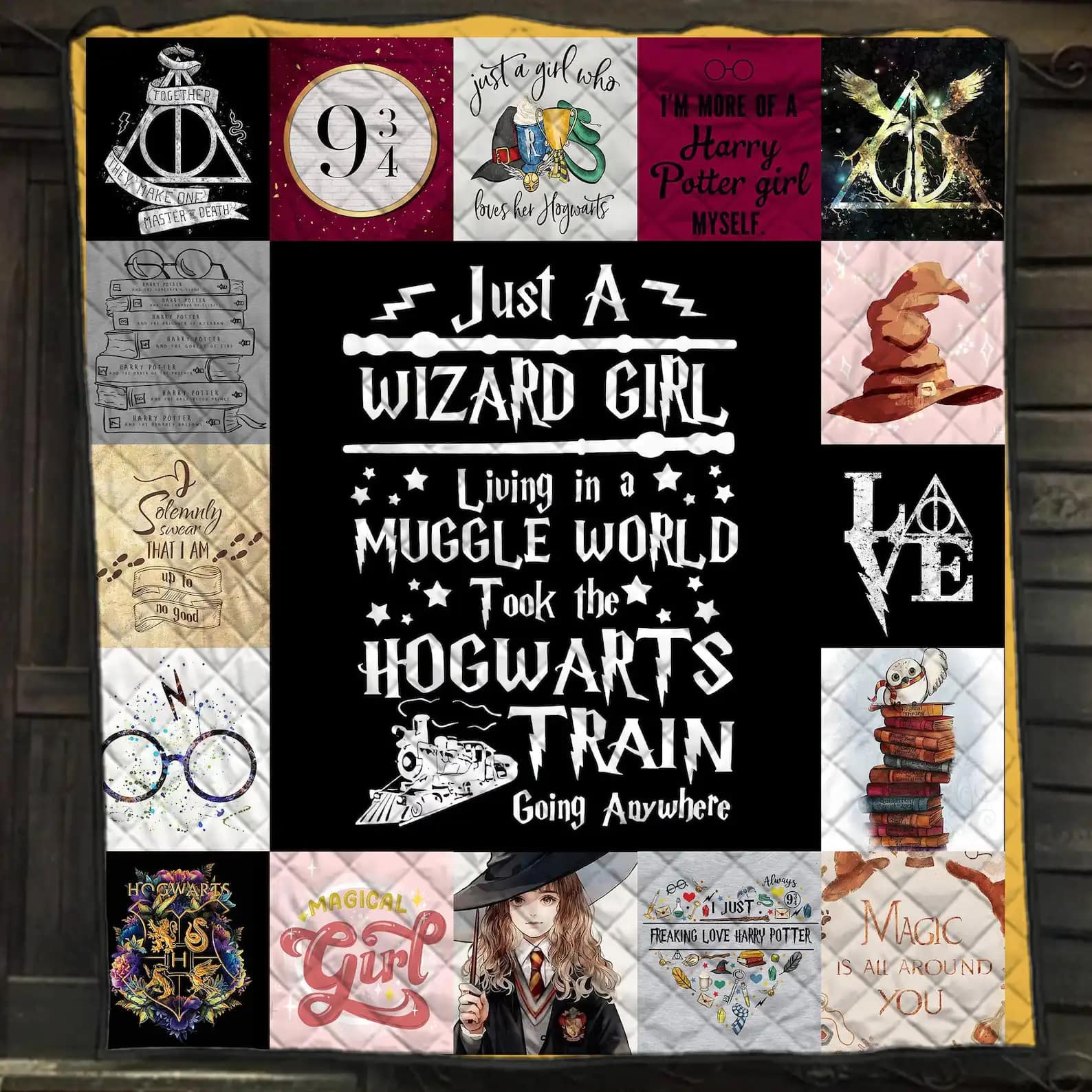 Harry Potter Hogwarts Houses Blanket Magic Is All Around You Gift For Lovers Quilt
