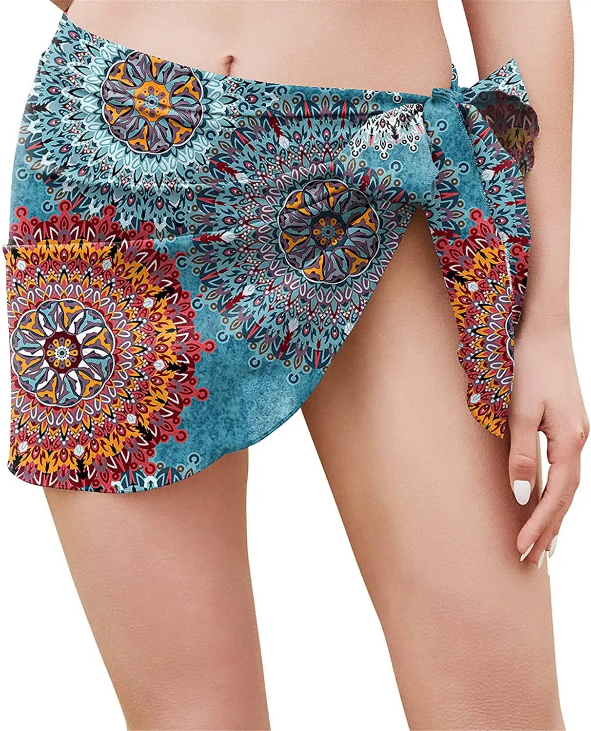 Hippie Art Sexy Chiffon Swimwear Cover Ups Mixed Blue Beach Wrap