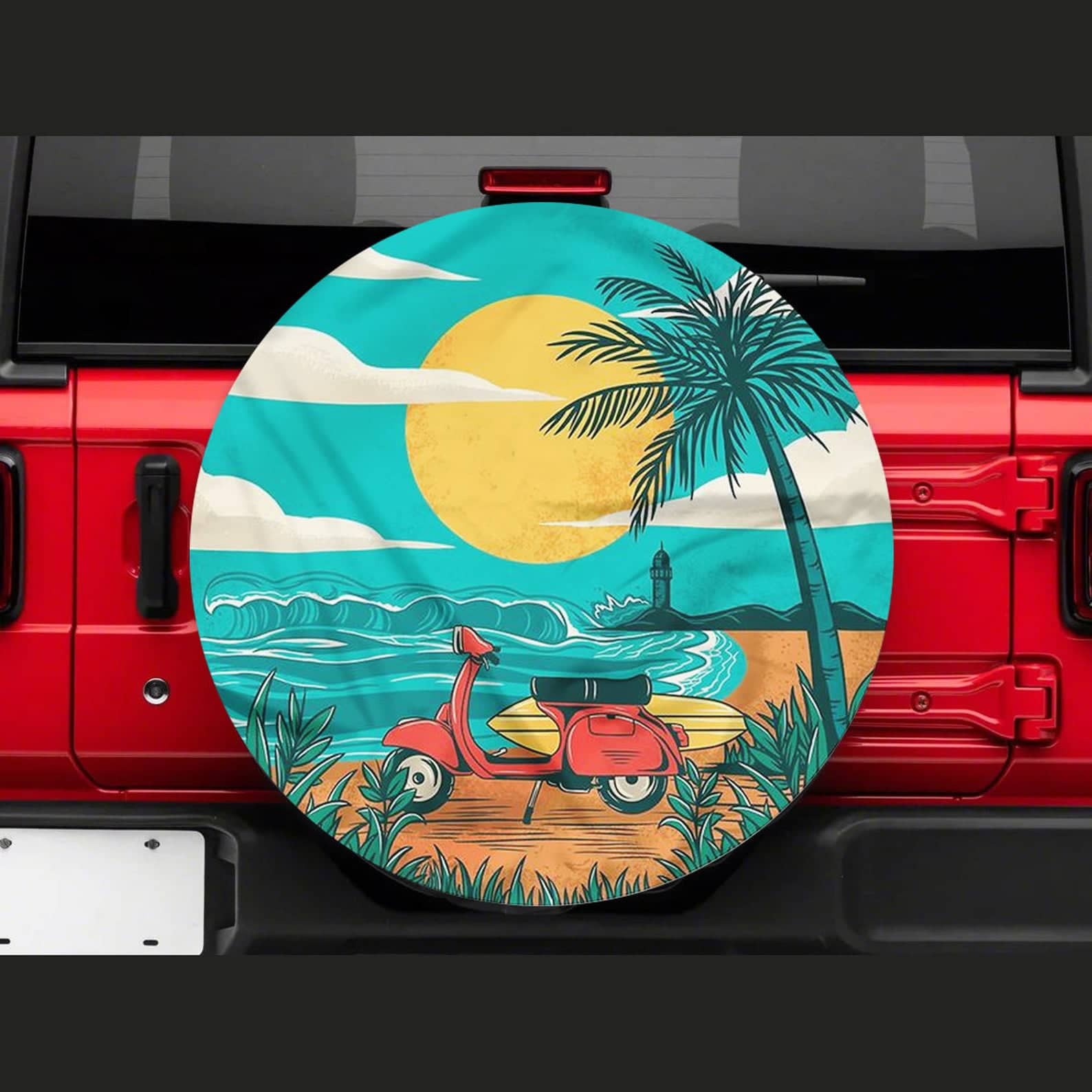 Inktee Store - Hippie Art Summer Beach Tire Cover Image