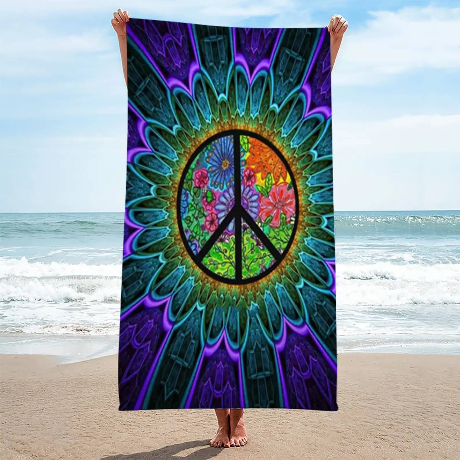 Hippie Peace Madala Beach Towel