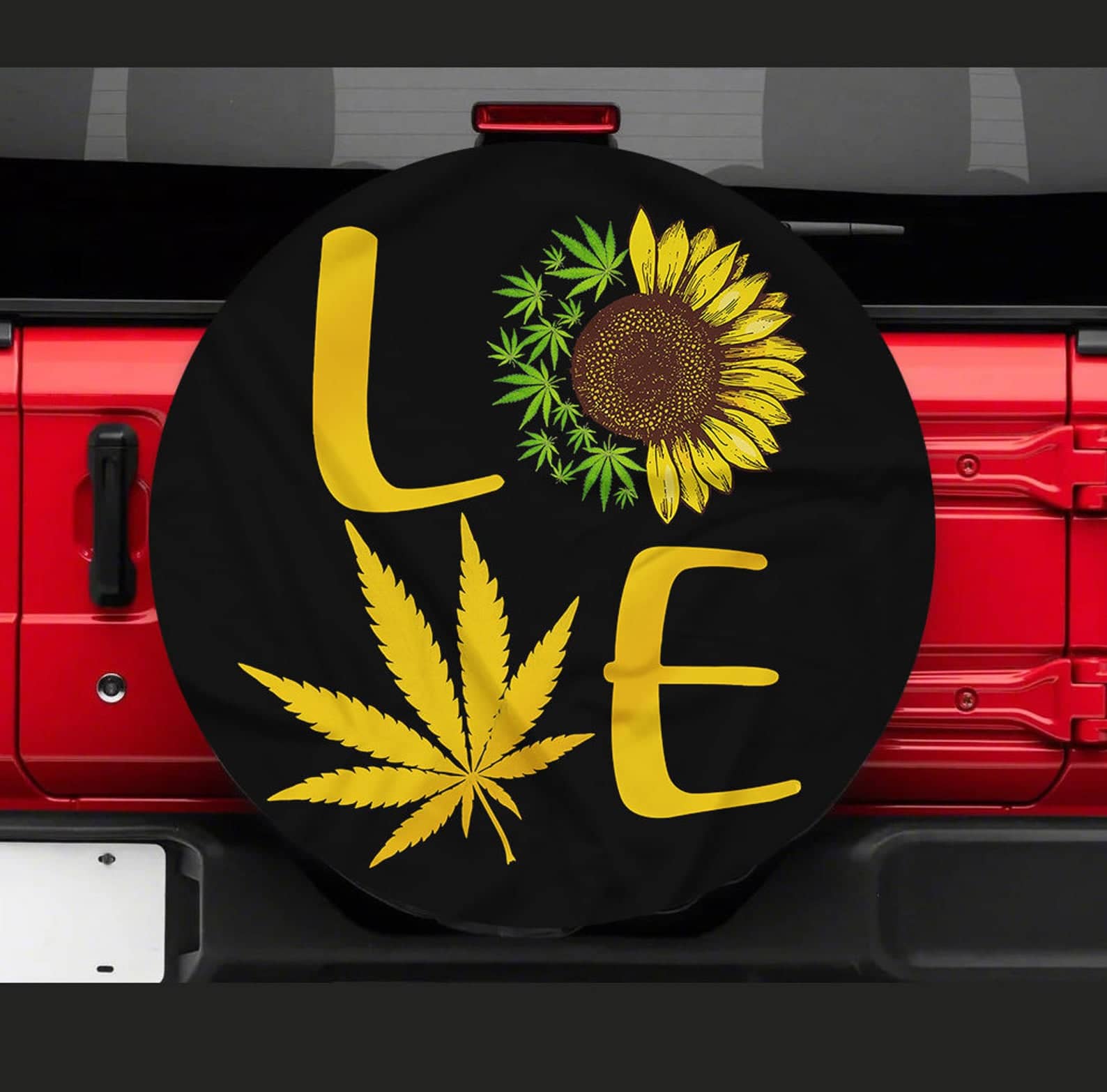 Inktee Store - Hippie Sunflower Personalized Tire Cover Image