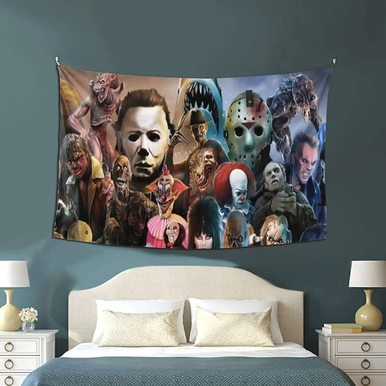 Horror Mysterious Character Wall Art Decor Halloween Gifts Tapestry