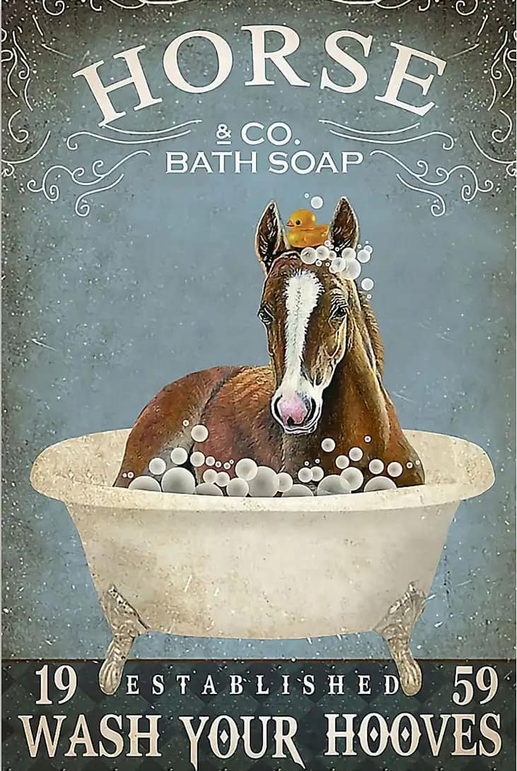 Horse Girl Bath Soap Wash Your Hooves Poster