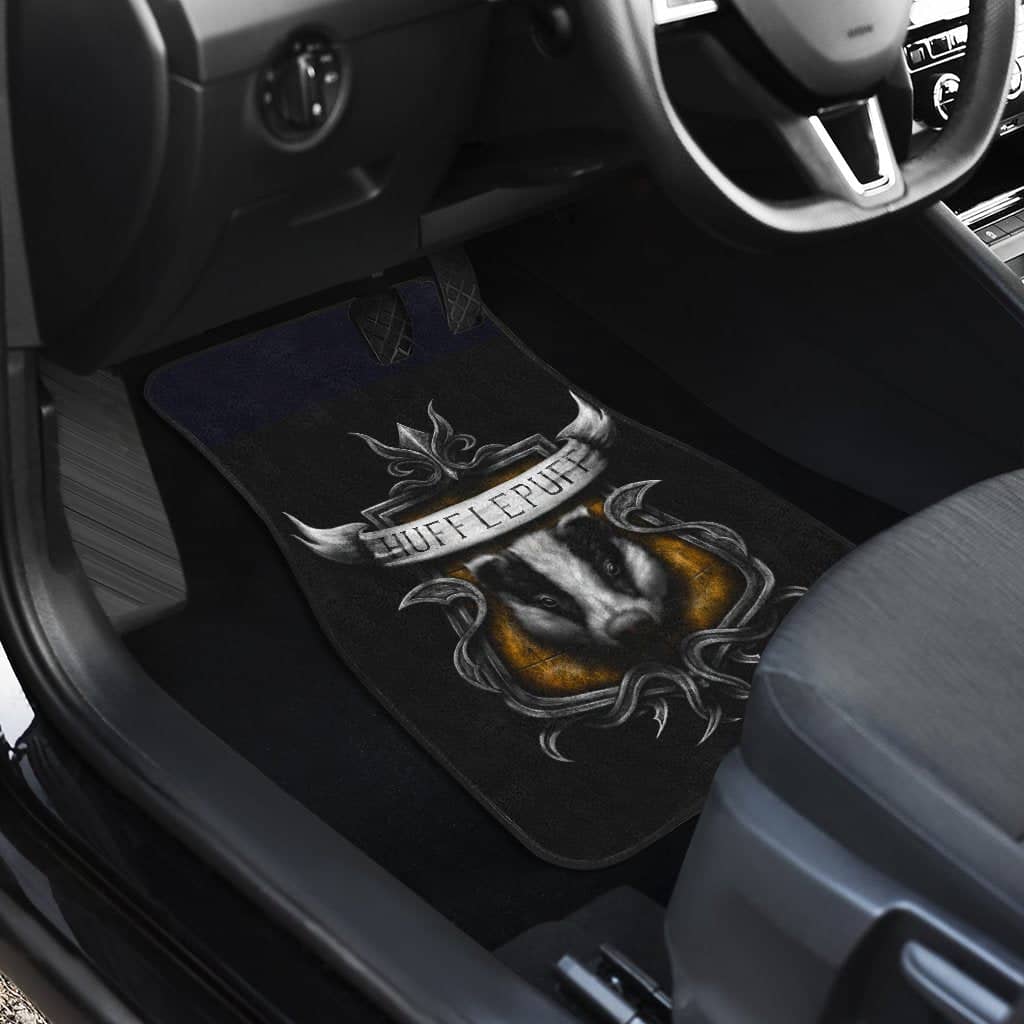 Inktee Store - Hufflepuff Harry Potter Front And Back Car Floor Mats Image