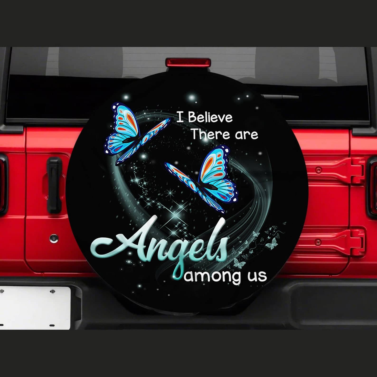 Inktee Store - I Believe There Are Angels Art Tire Cover Image