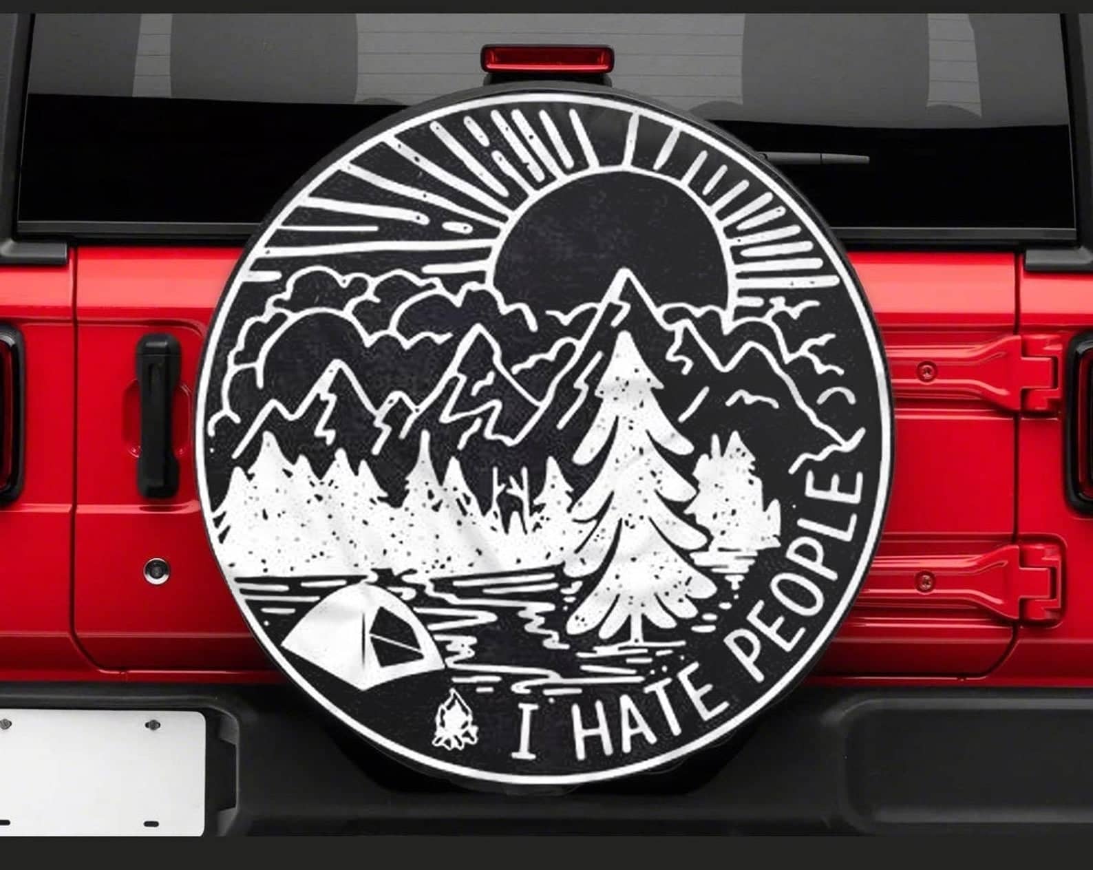 Inktee Store - I Hate People Camping Vintage Art Tire Cover Image