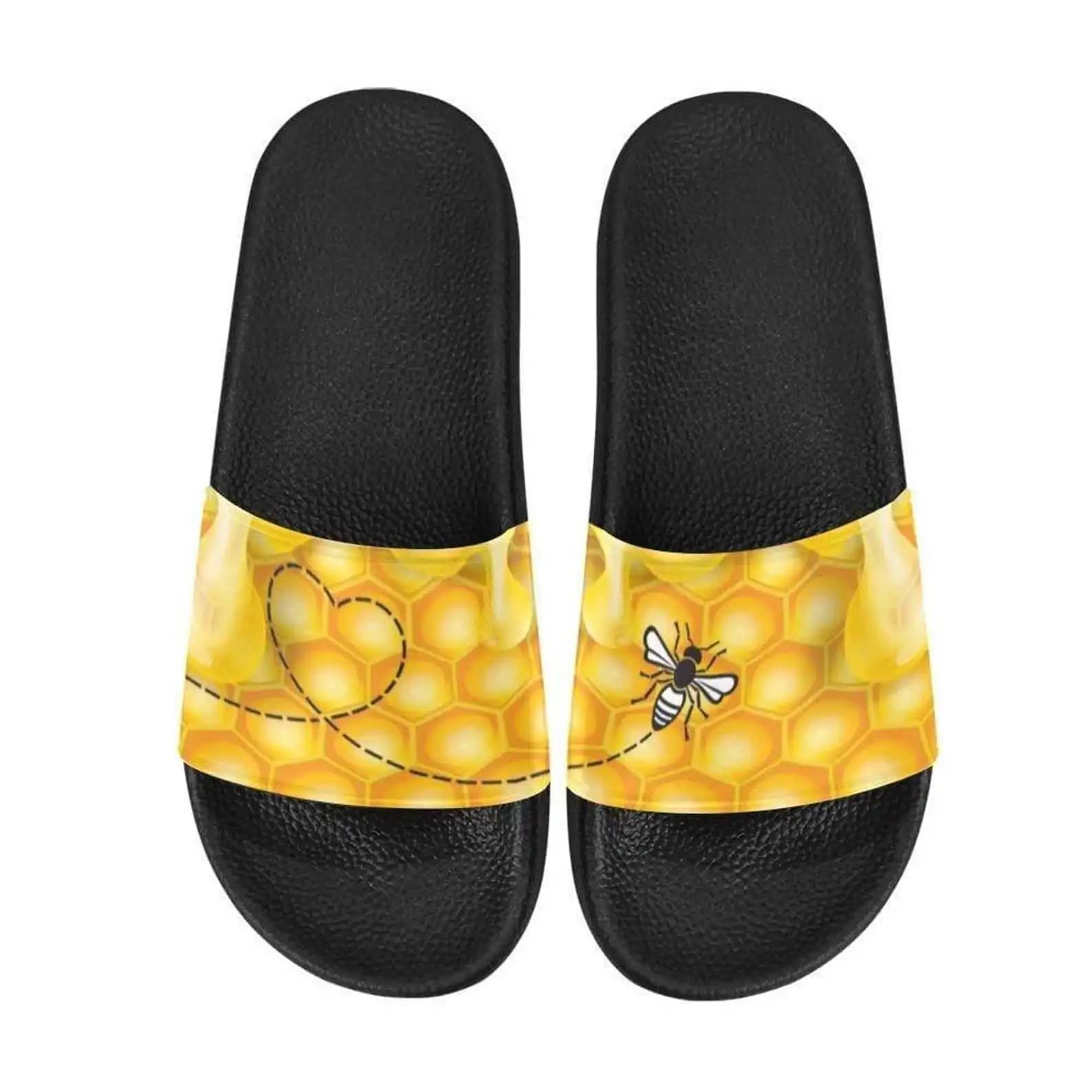 I Love Honey Bees Slide Sandals