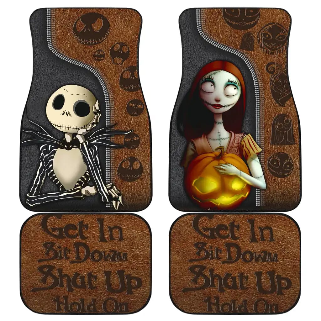 Jack And Sally Nightmare Before Christmas Get In Sit Down Shut Up Hold On Car Floor Mats