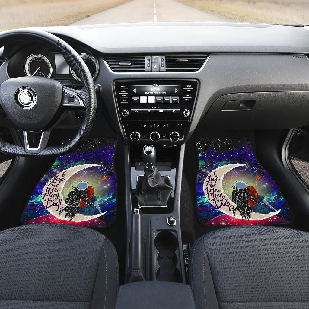 Inktee Store - Jack And Sally Nightmare Before Christmas Love You To The Moon Galaxy Car Floor Mats Image