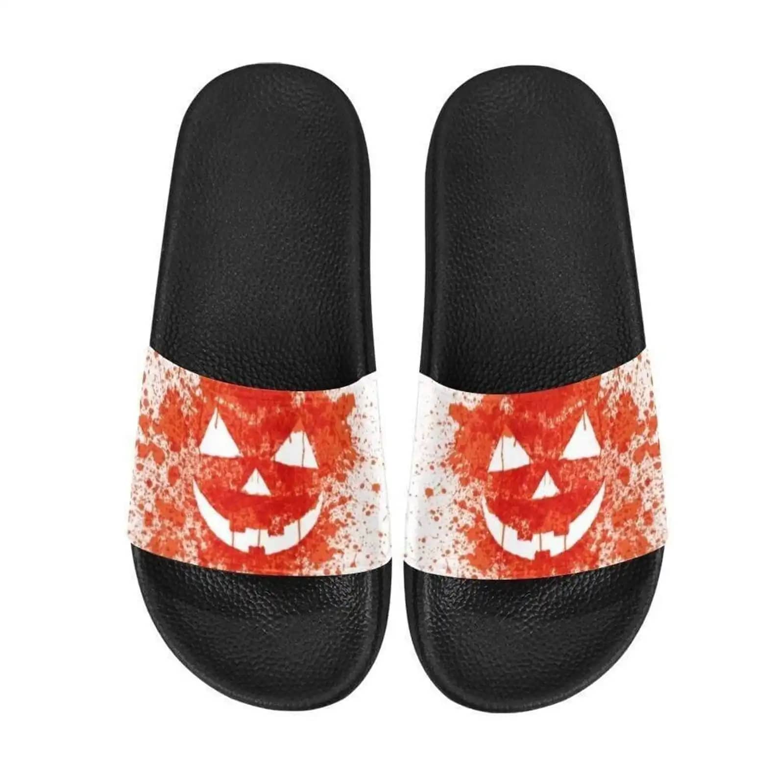 Jackolantern Halloween Bloody Face Slide Sandals