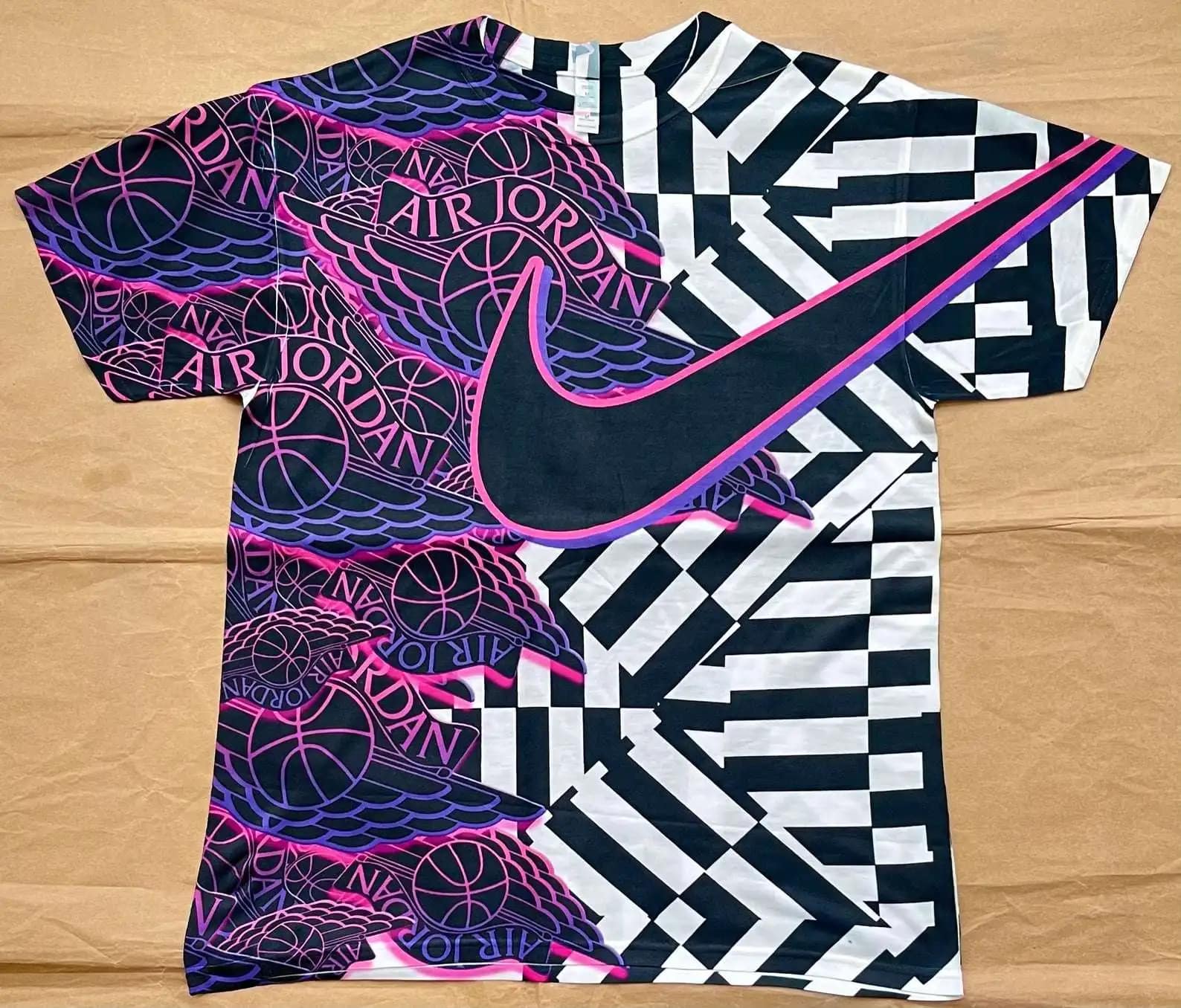 Just Do It With Black White Stripes Air Jordan Nike Shirt Custom 3D All Over Print T-Shirt