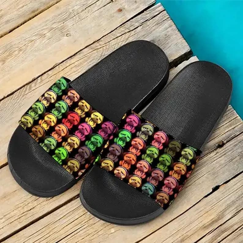 Kakashi’s Dog Pakkun Chibi Rainbow Colours Slide Sandals