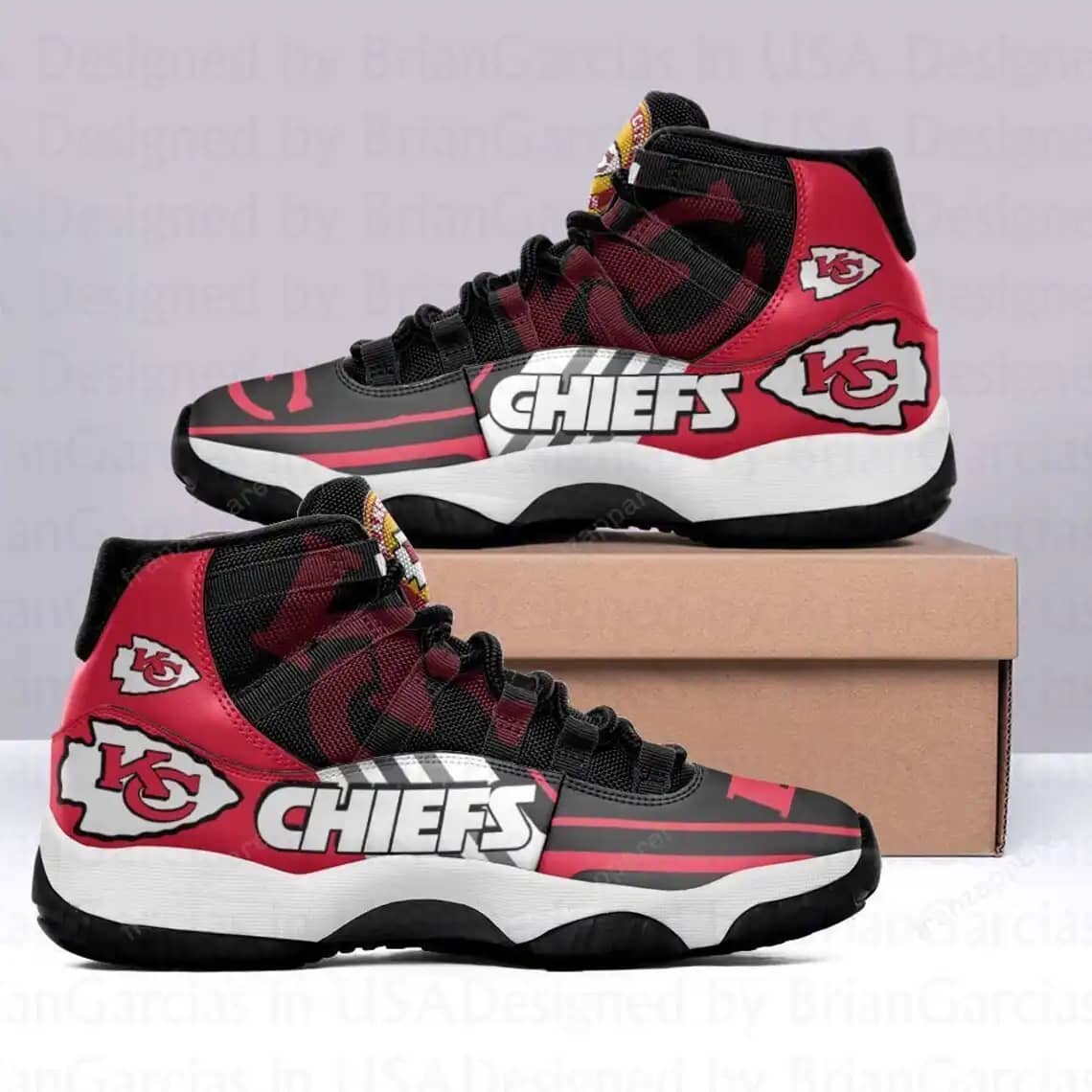 Kansas City Chiefs Custom Air Jordan 11 Sneakers