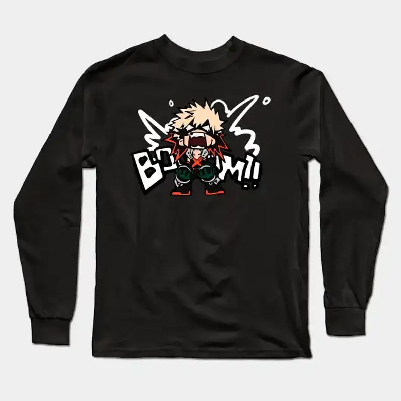 Katsuki Bakugo Boom Gift Idea For Fans Anime My Hero Academia Long Sleeve T-Shirt