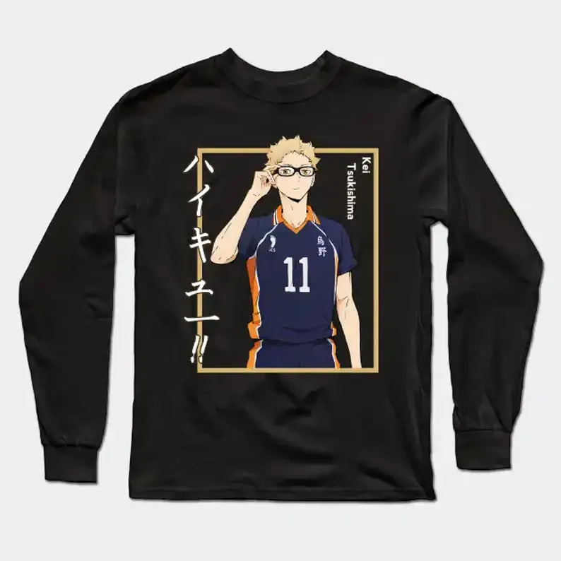 Kei Tsukishima Gift Idea For Fans Anime Haikyu Long Sleeve T-Shirt