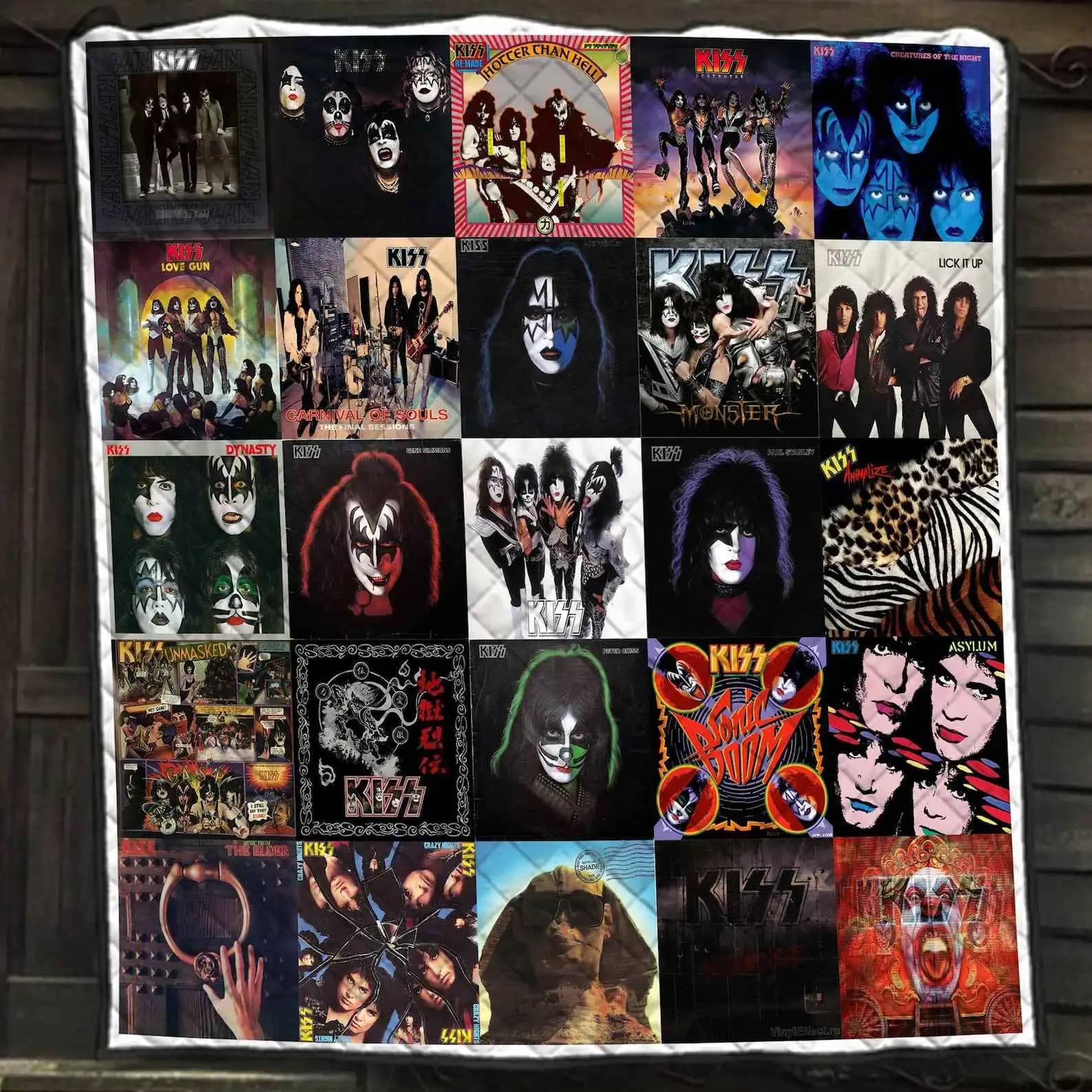 Kiss Rock Band Albums Blanket Gift For Lovers Quilt