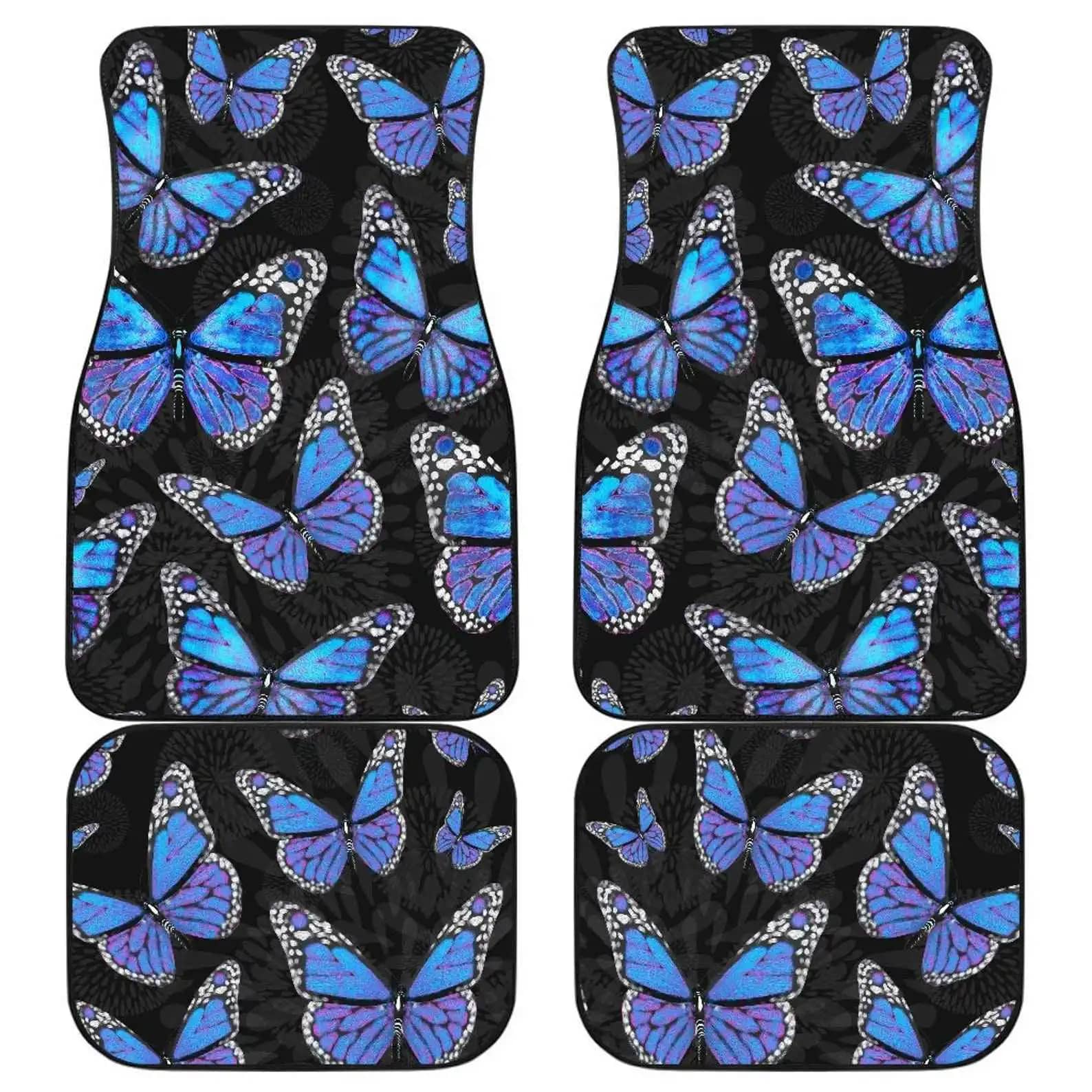 Large Blue Butterflies Car Floor Mats