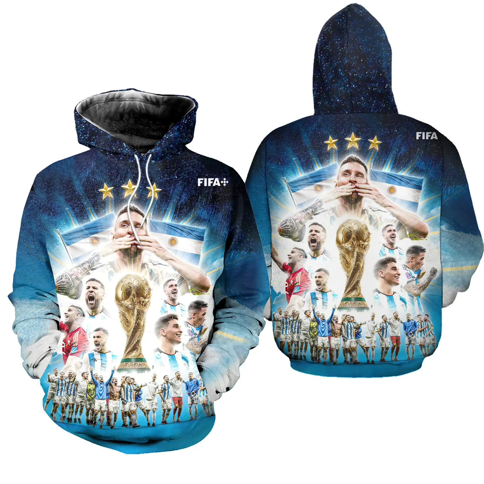 Lionel Messi - Argentina Champion Fifa World Cup 2022 Pullover 3D Hoodie