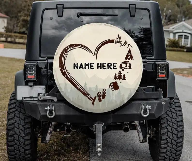 Love Camping Personalized Tire Cover