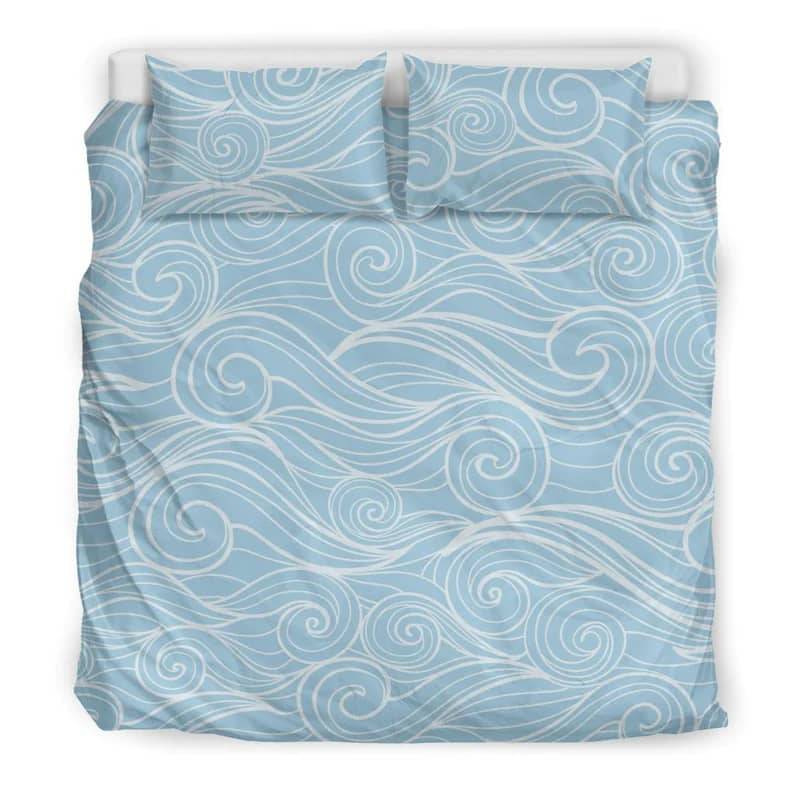 Inktee Store - Luxurious Blue Ocean Wind Quilt Bedding Sets Image