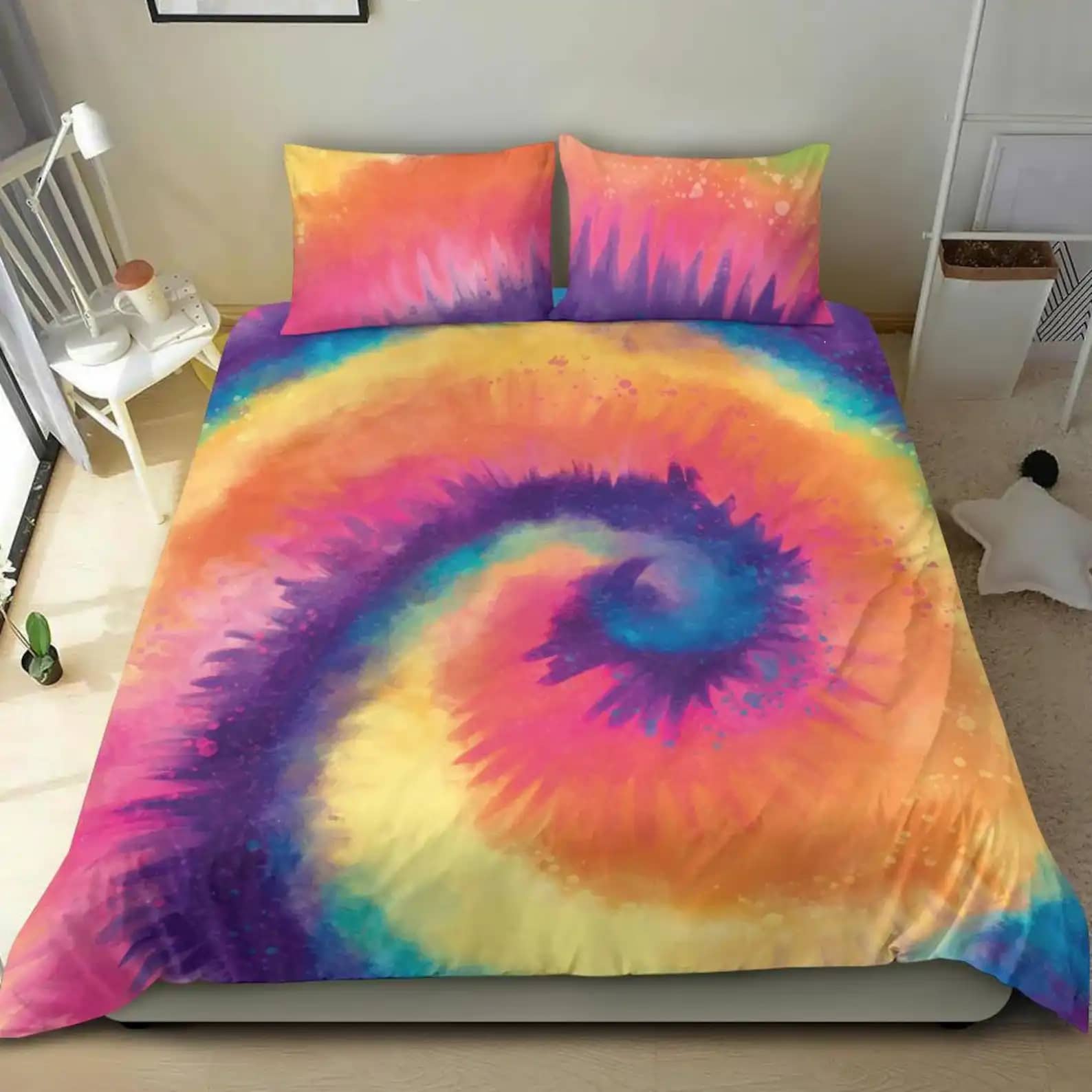 Luxurious Rainbow Tie Dye Quilt Bedding Sets
