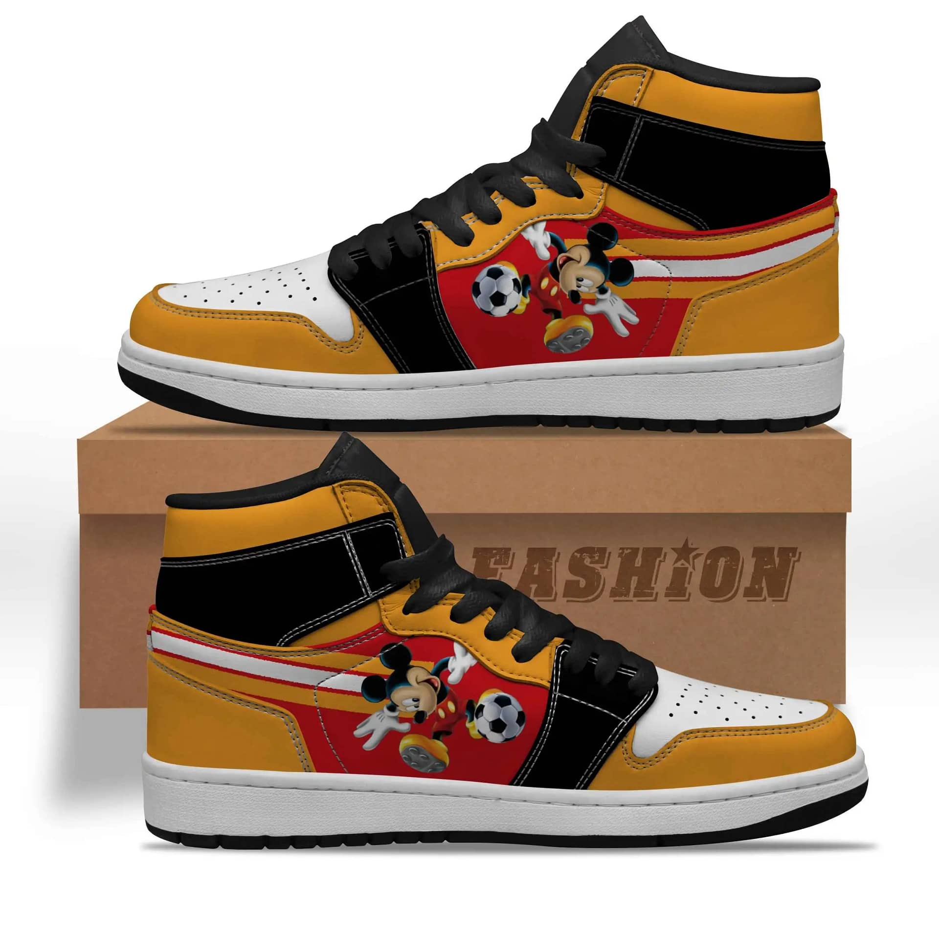 Mickey Mouse Play Football Custom Best Seller Sku 096 Air Jordan Shoes