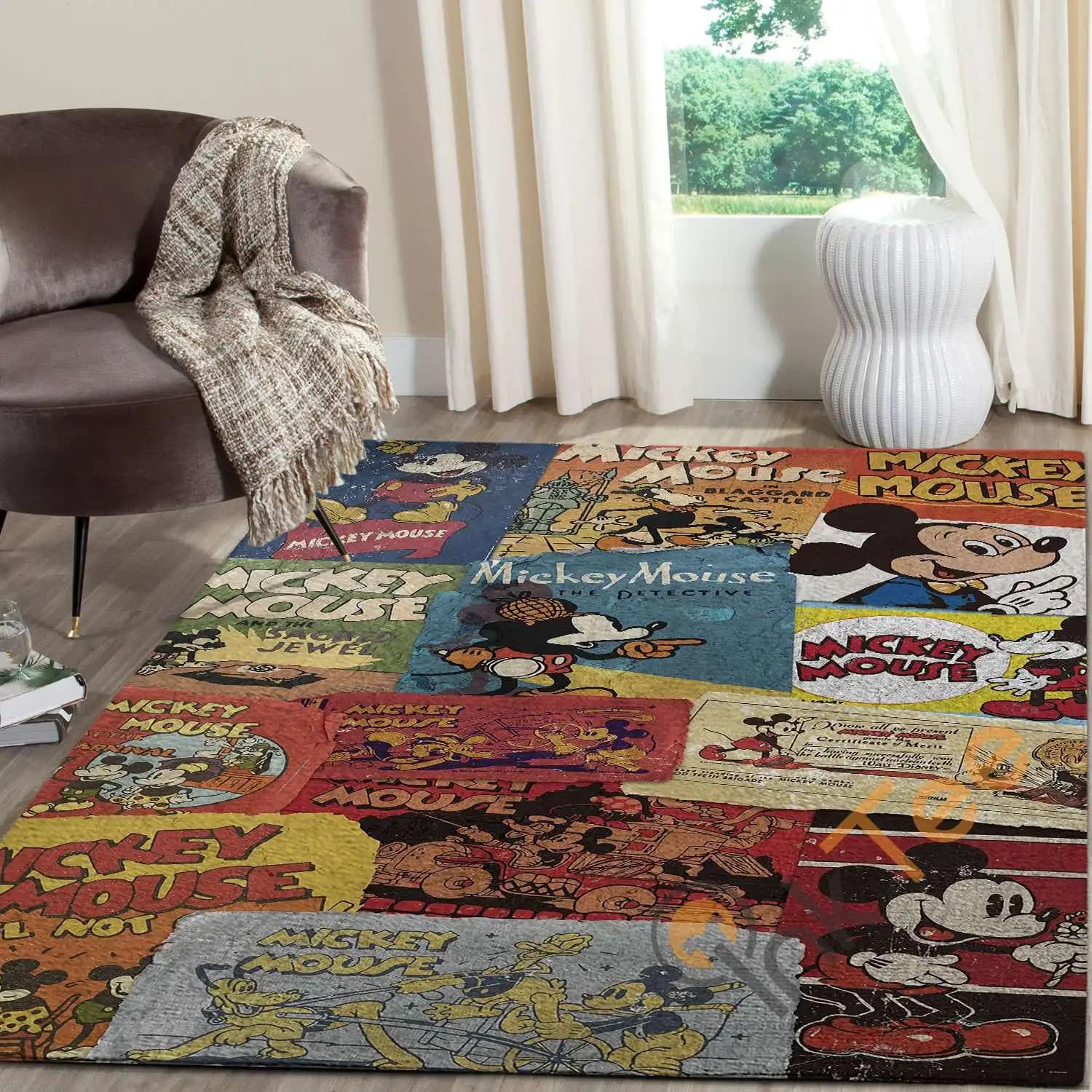 Mickey Mouse Vintage Wallpaper Rug