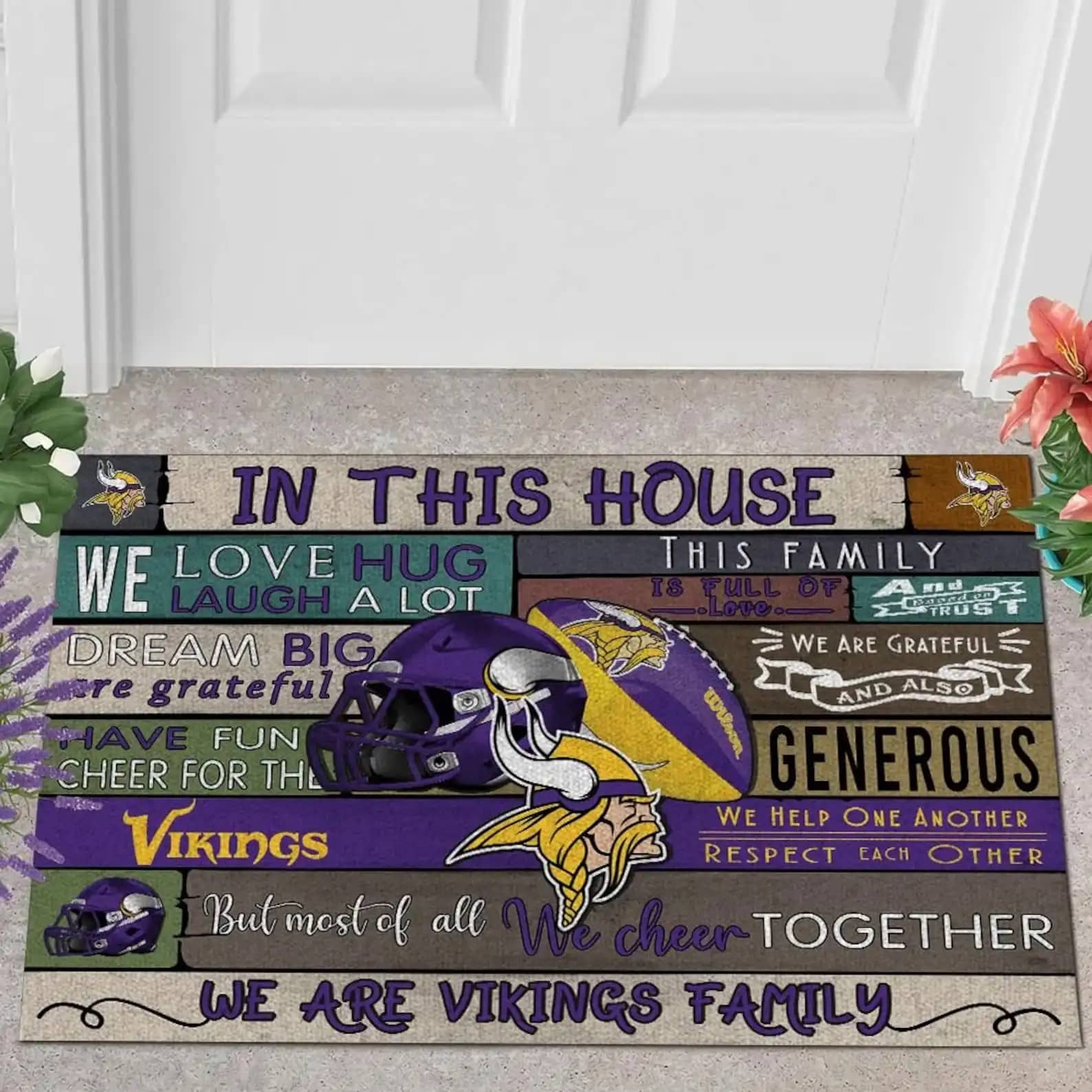Minnesota Vikings Family Custom Doormat