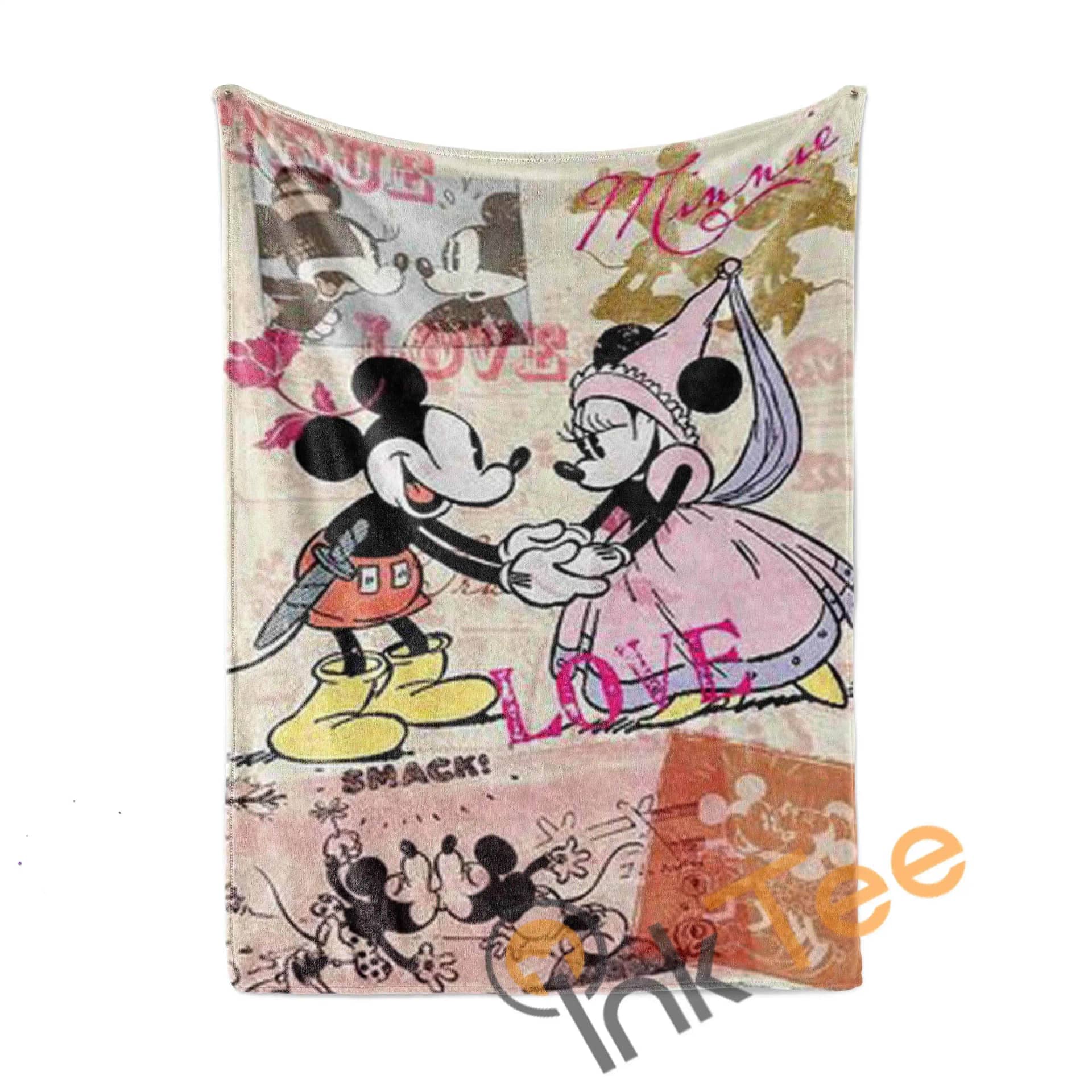 Minnie And Mickey Mouse Happy Couple Limited Edition Area Amazon Best Seller 4107 Fleece Blanket