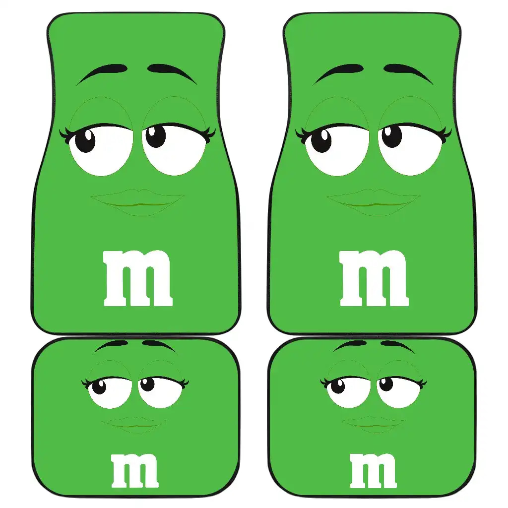 M&m Chocolate Green Front And Back Car Floor Mats