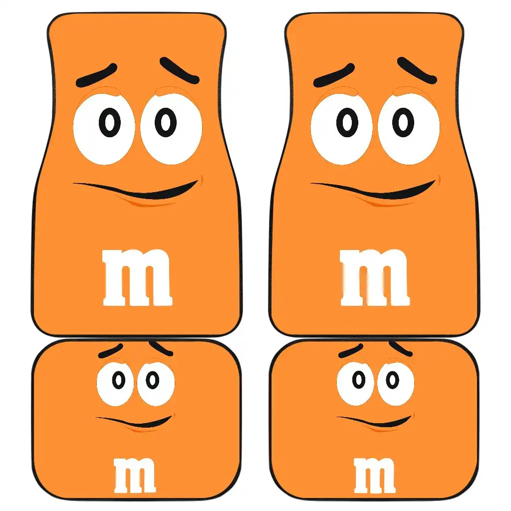 M&m Chocolate Orange Front And Back Car Floor Mats