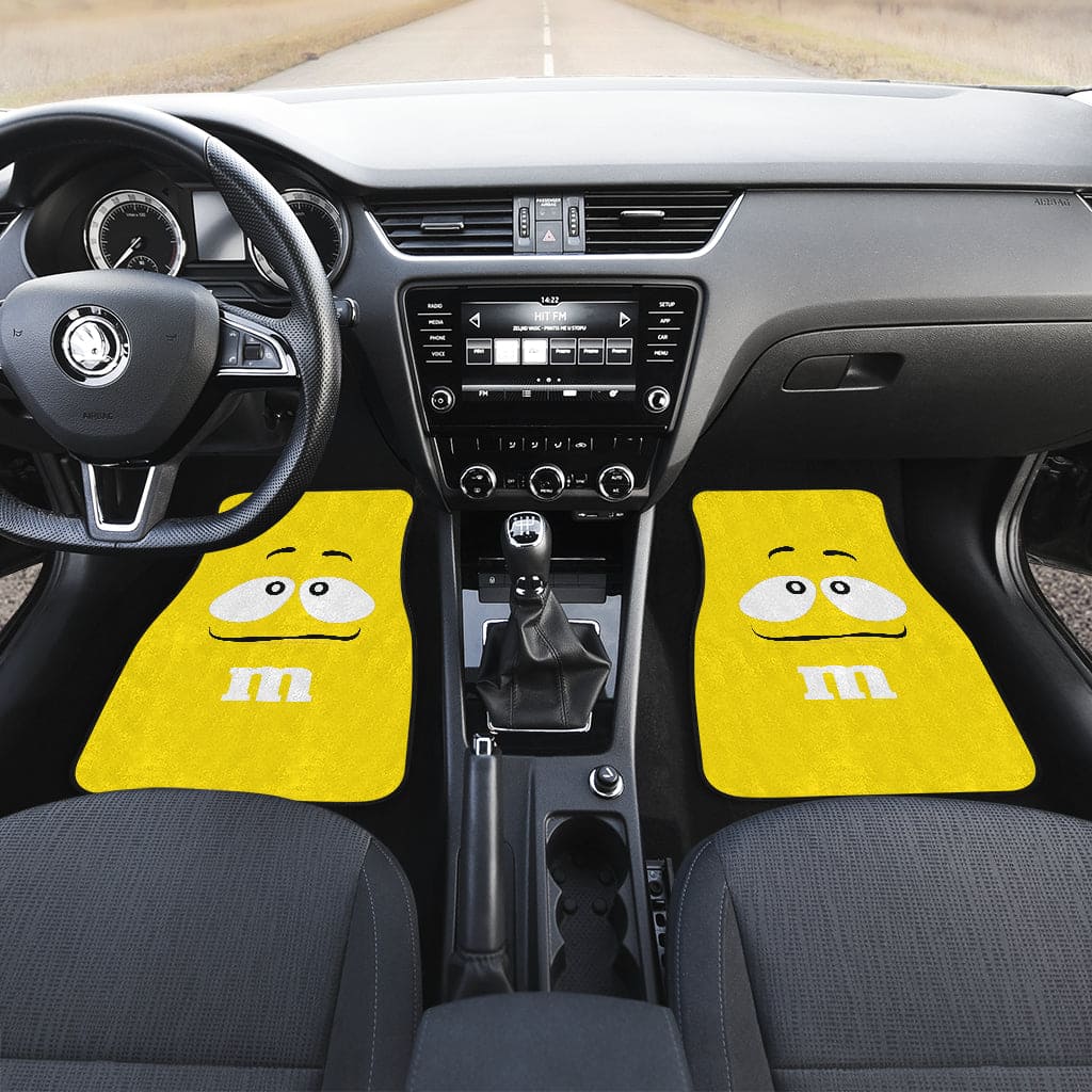 Inktee Store - M&Amp;M Yellow Chocolate Front And Back Floor Mats Car Floor Mats Image