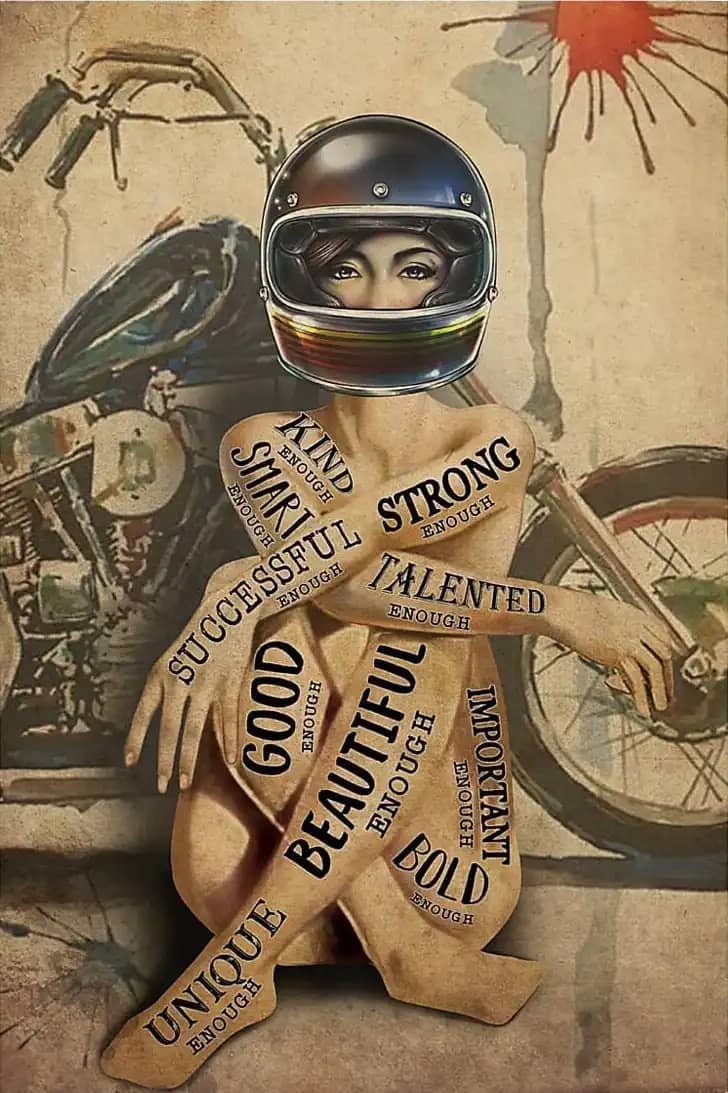 Motorcycle Girl I Am Kind Smart Strong Successful Good Beautiful Unique Bold Poster