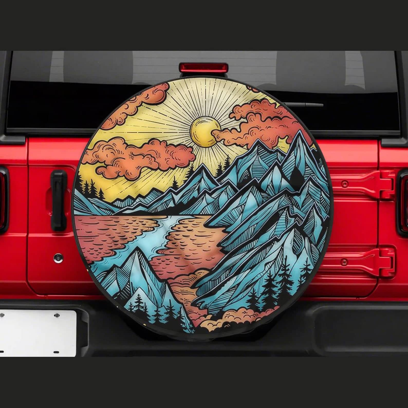 Inktee Store - Mountain Is Calling Tire Cover Image