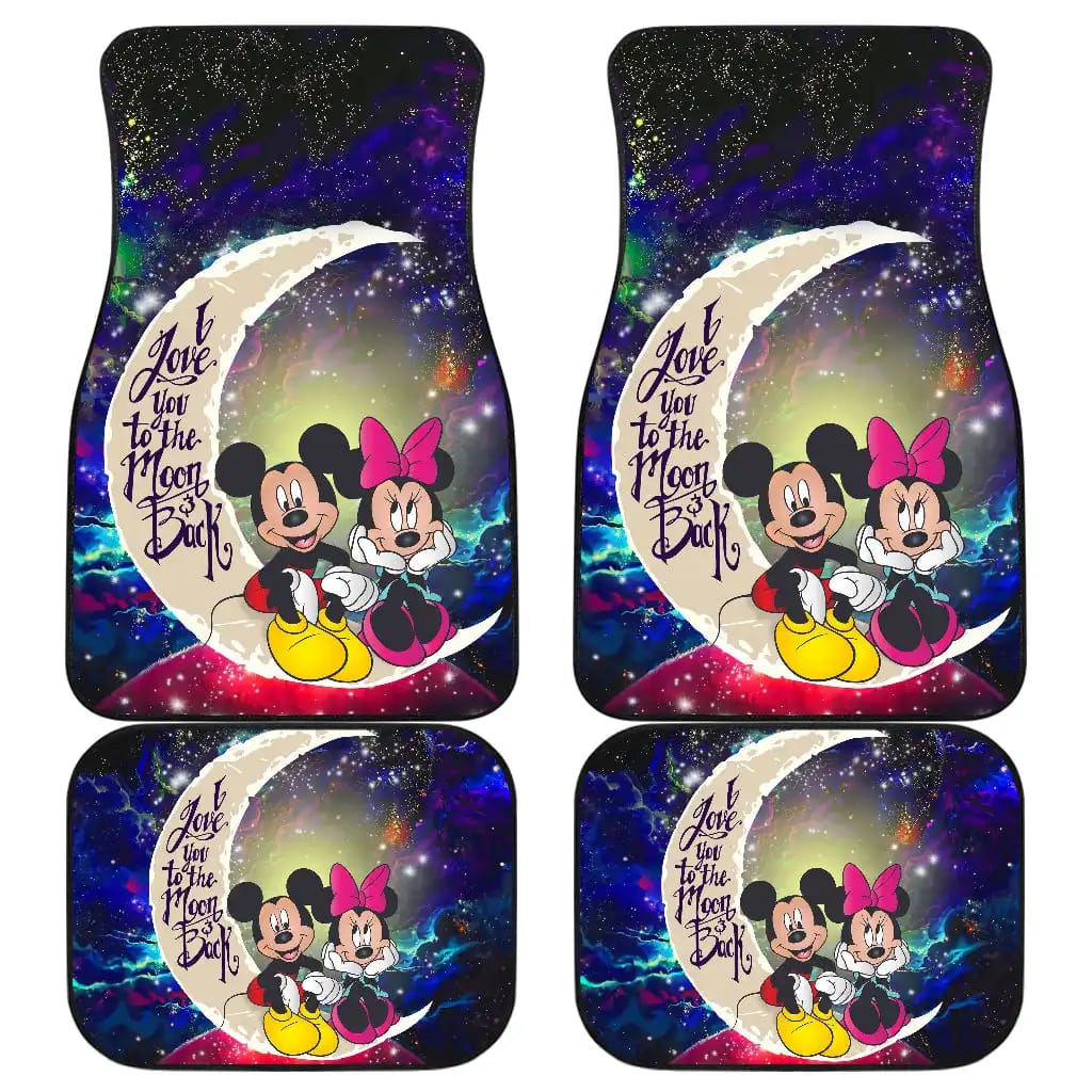 Mouse Couple Love You To The Moon Galaxy Car Floor Mats