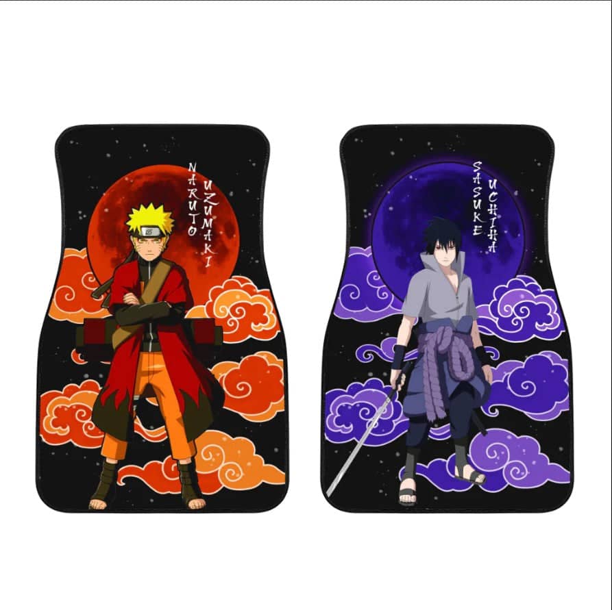 Inktee Store - Naruto Anime Naruto And Sasuke Car Floor Mats Image
