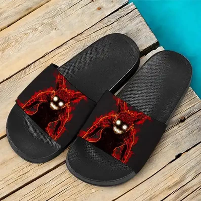 Naruto Kyuubi 4 Tails Mode Awesome Black Red Slide Sandals