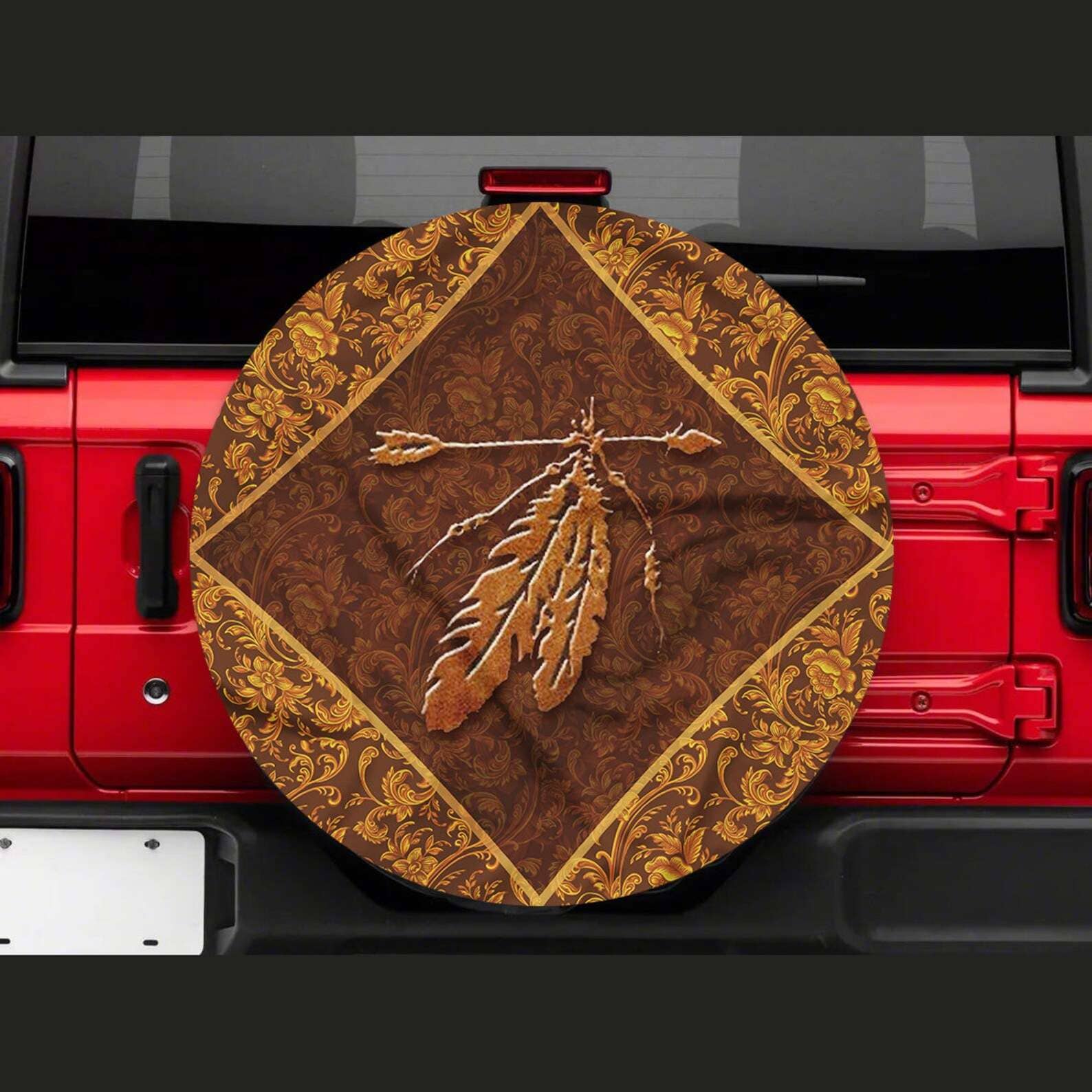 Inktee Store - Native American Tribe Feather Tire Cover Image