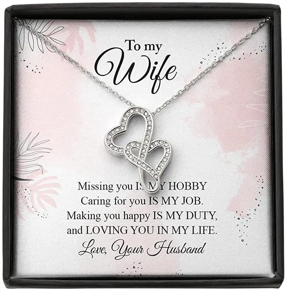 Necklace Jewelry For Women Double Hearts Personalized Gifts
