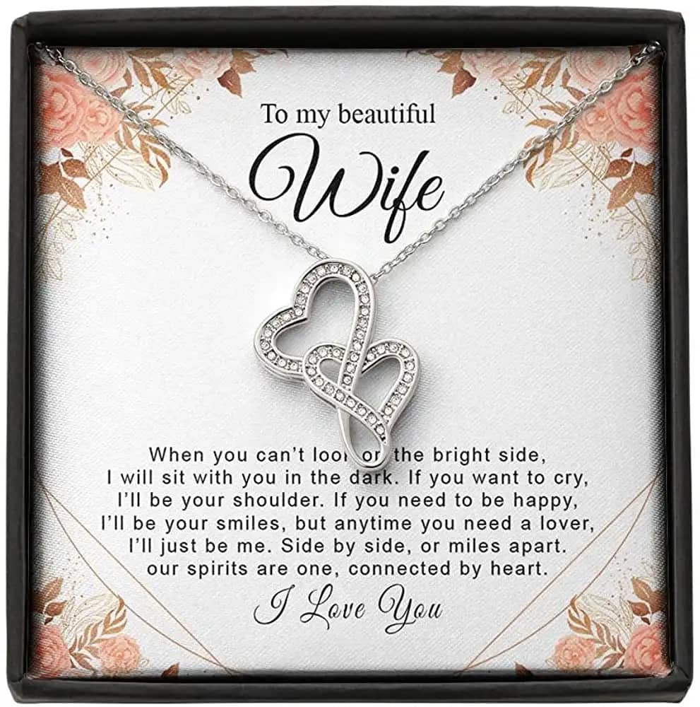 Necklace Jewelry For Women Fiance Gift Double Hearts Personalized Gifts