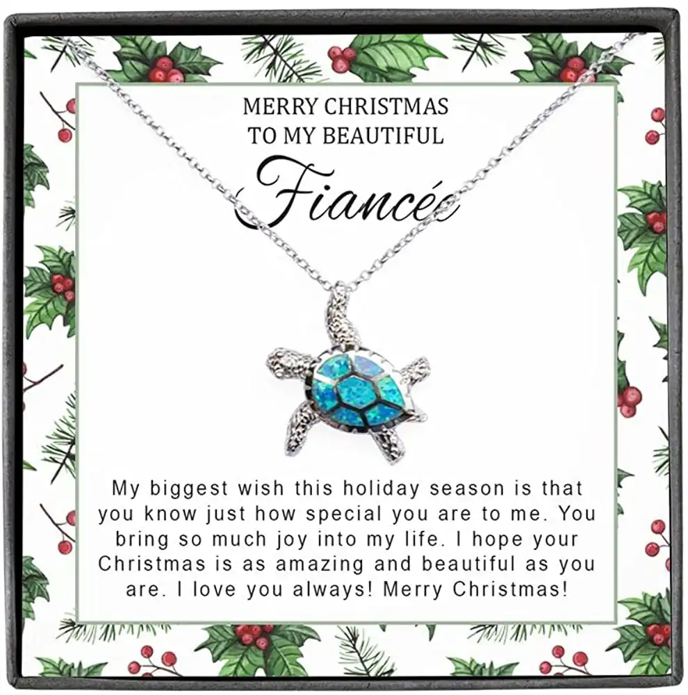 Necklace Jewelry For Women Fiancee Gifts For Her Turtle Personalized Gifts