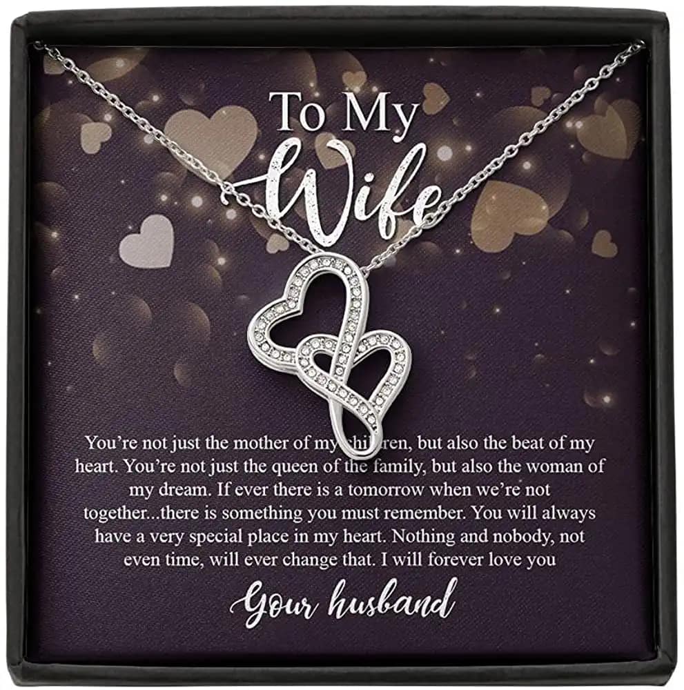Necklace Jewelry For Women For Fiance Or Double Hearts Personalized Gifts
