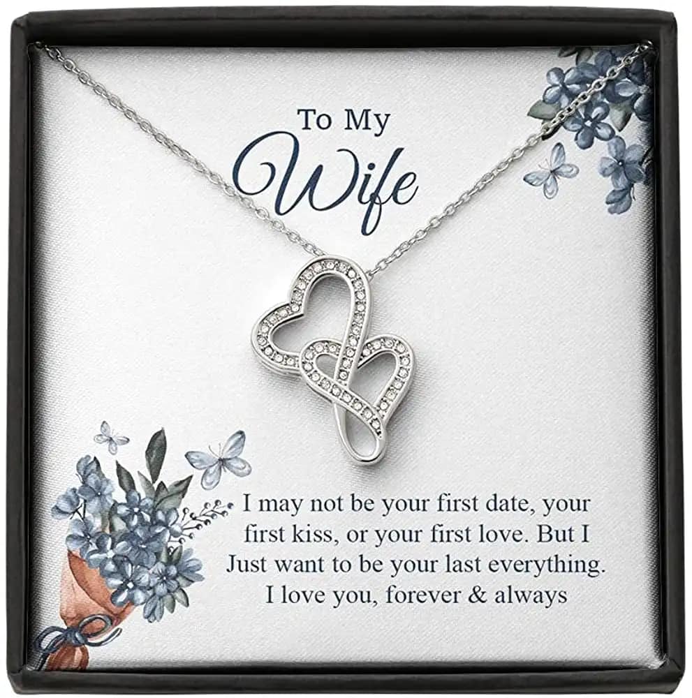 Necklace Jewelry For Women For My Beautiful Wife Double Hearts Personalized Gifts