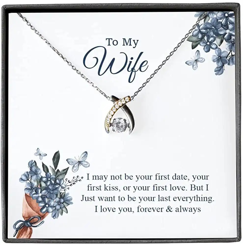 Necklace Jewelry For Women For My Beautiful Wife Wishbone Dancing Personalized Gifts
