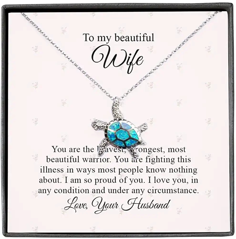 Necklace Jewelry For Women The Best Wife Turtle Personalized Gifts