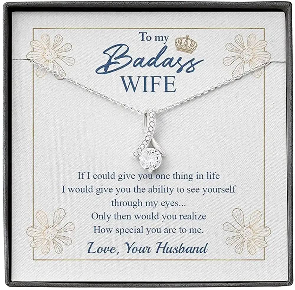 Necklace Jewelry For Women To My Badass Wife Alluring Personalized Gifts