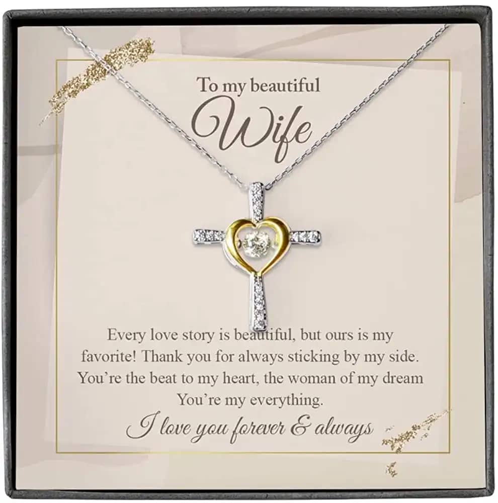 Necklace Jewelry For Women To My Beautiful Wife Cross Dancing Personalized Gifts