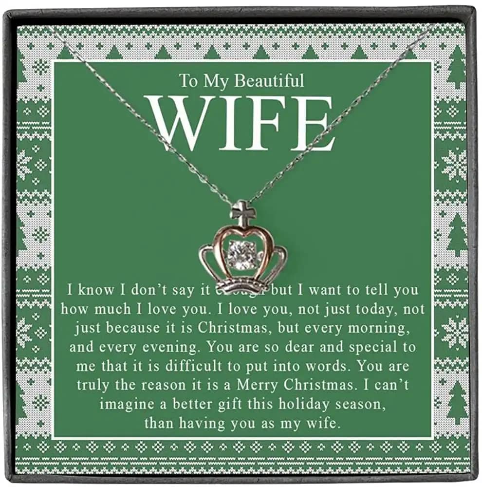 Necklace Jewelry For Women To My Beautiful Wife Crown Pendant Personalized Gifts