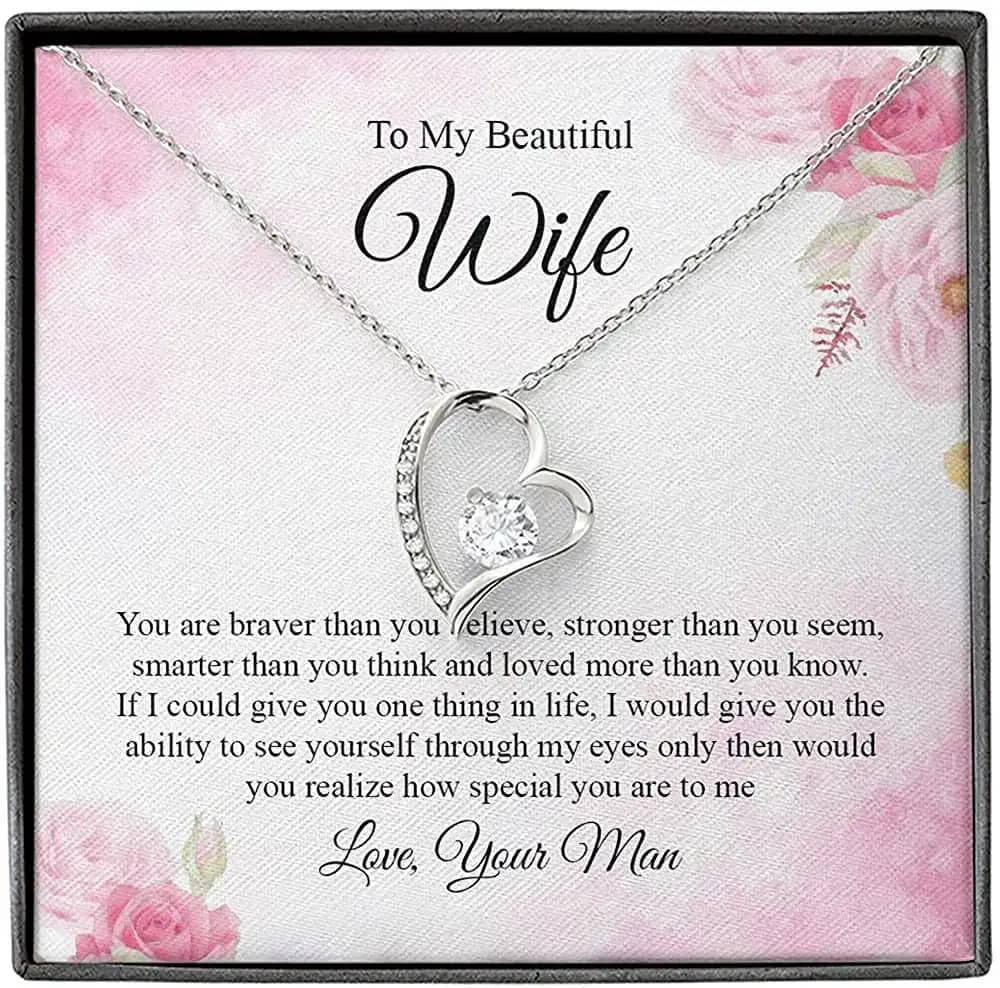 Necklace Jewelry For Women To My Beautiful Wife Forever Love Personalized Gifts