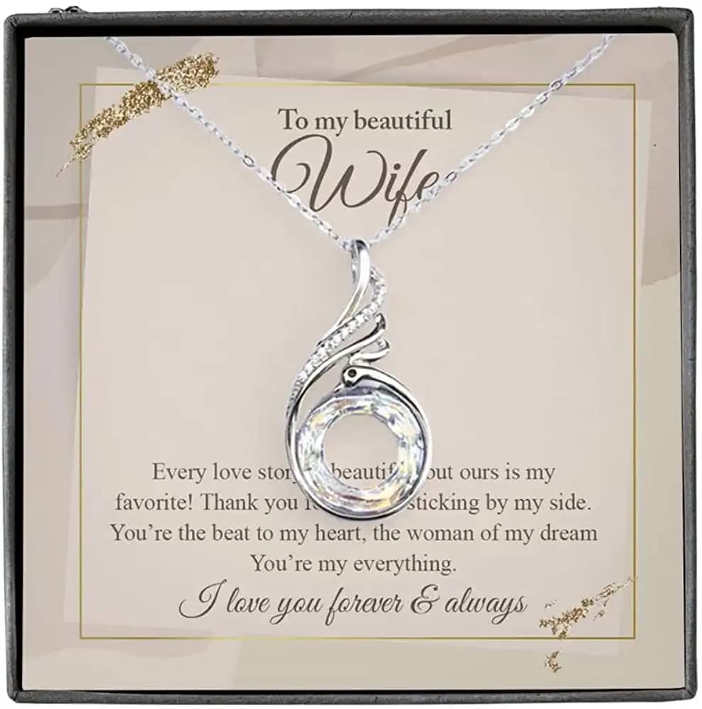 Necklace Jewelry For Women To My Beautiful Wife The Rising Phoenix Personalized Gifts